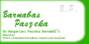 barnabas paszeka business card